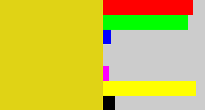 Hex color #e0d315 - piss yellow