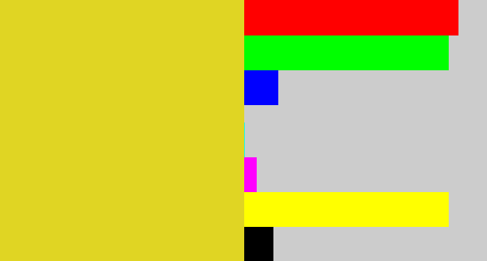 Hex color #e0d523 - piss yellow