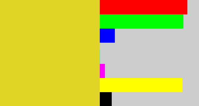 Hex color #e0d527 - piss yellow