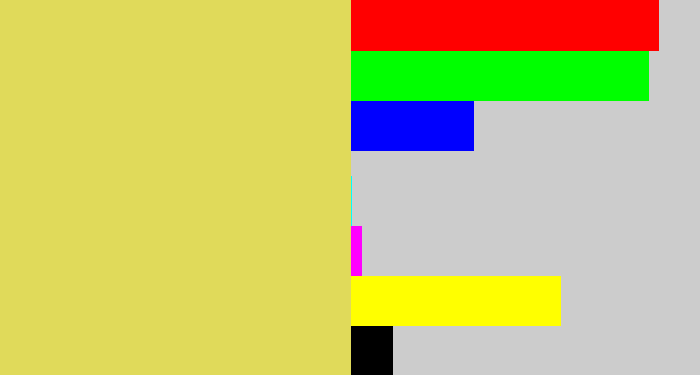 Hex color #e0da5a - dull yellow