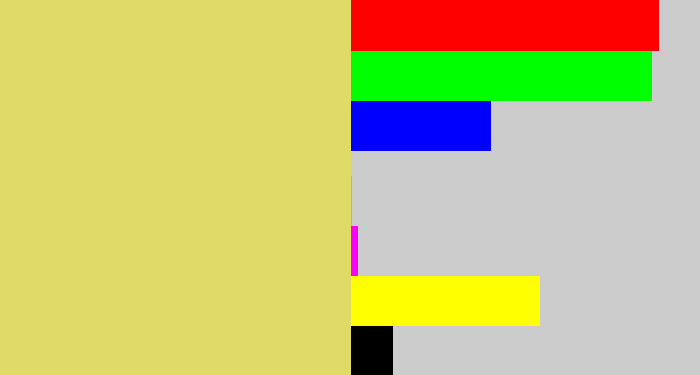 Hex color #e0db66 - dull yellow