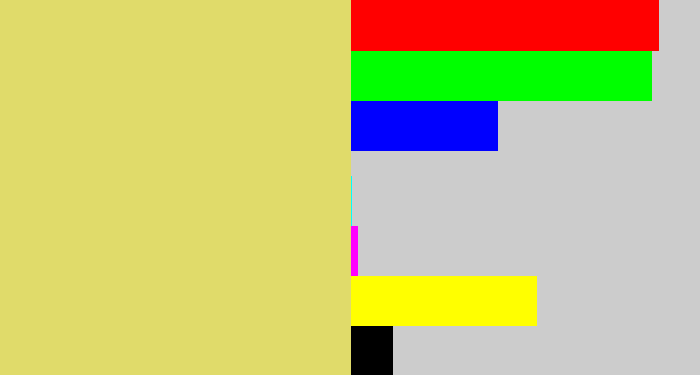 Hex color #e0db6a - dull yellow