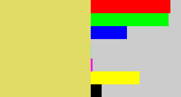 Hex color #e0dc66 - dull yellow