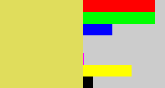 Hex color #e0dd5c - dull yellow
