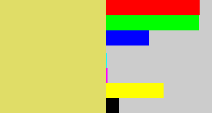 Hex color #e0dd67 - dull yellow