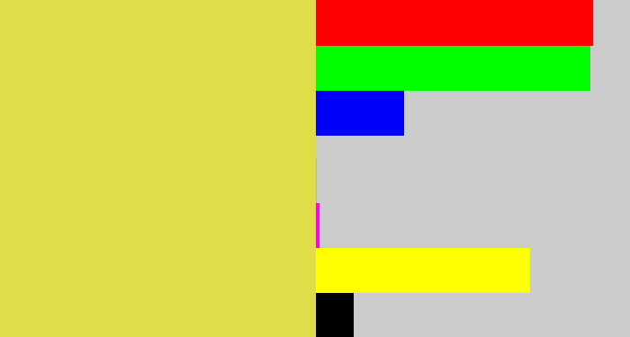 Hex color #e0de48 - dull yellow
