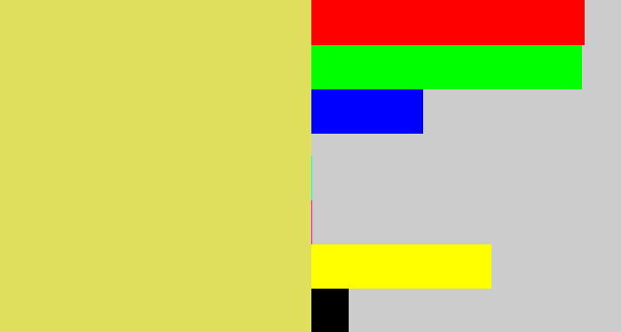 Hex color #e0df5d - dull yellow