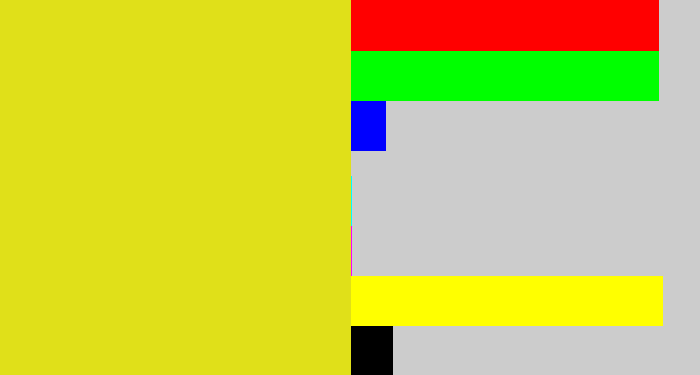Hex color #e0e019 - piss yellow