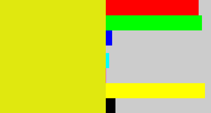 Hex color #e0e80f - piss yellow