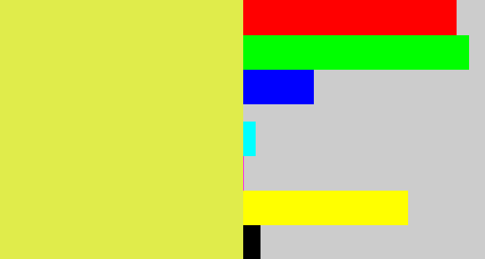 Hex color #e0ec4b - off yellow