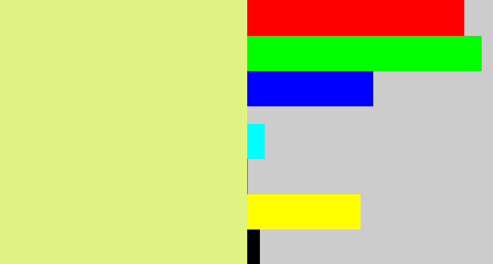 Hex color #e0f282 - light yellow green