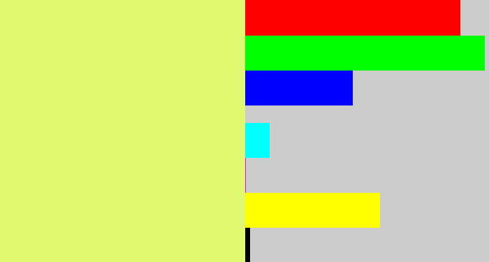 Hex color #e0f971 - light yellow green
