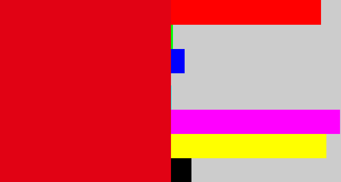 Hex color #e10214 - red