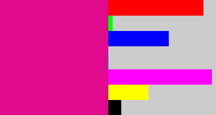 Hex color #e1098e - strong pink