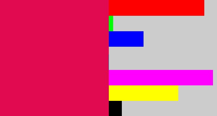 Hex color #e10a51 - cerise