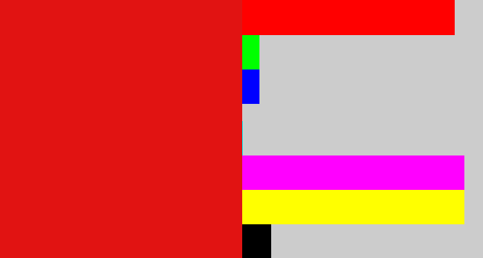 Hex color #e11312 - red