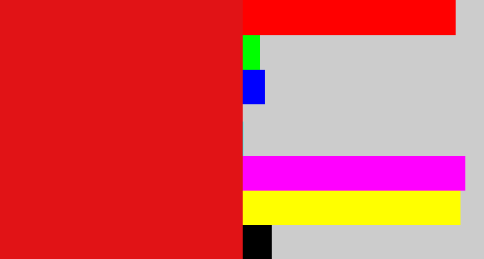 Hex color #e11316 - red