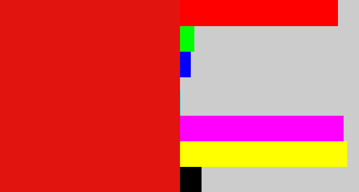 Hex color #e11410 - red