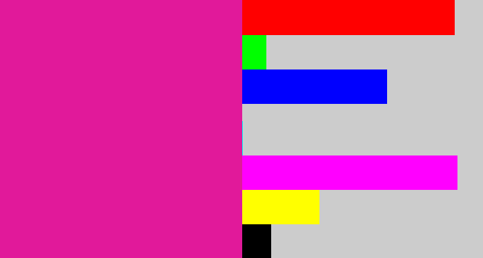 Hex color #e1199a - neon pink