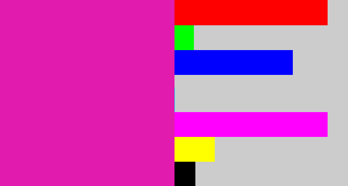 Hex color #e11bad - bright pink