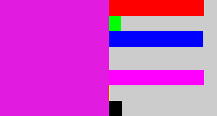 Hex color #e11bdf - purple/pink