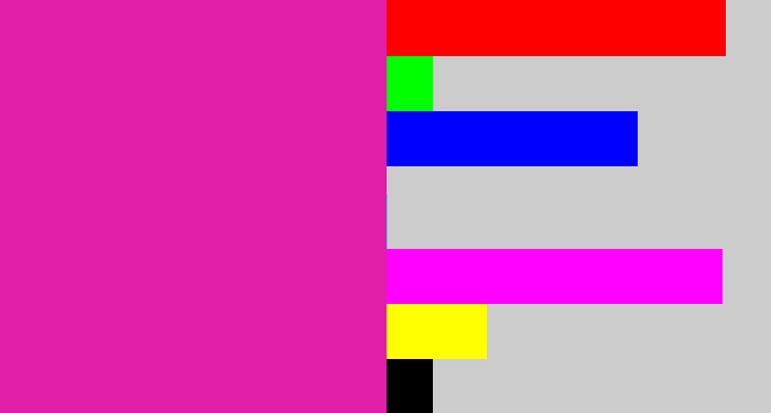 Hex color #e11ea7 - shocking pink