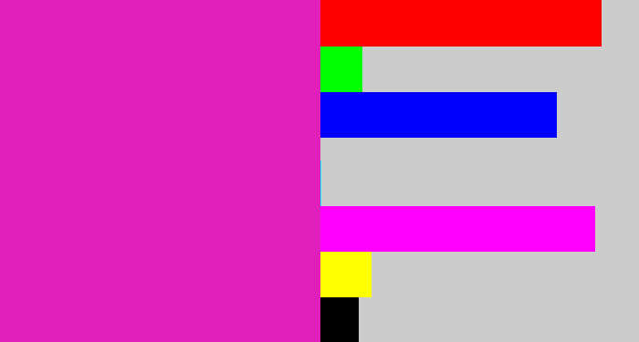 Hex color #e120bc - purple/pink