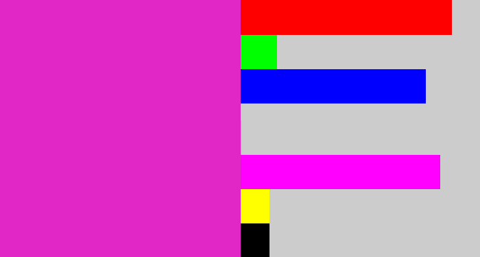 Hex color #e127c5 - purple/pink
