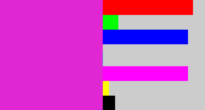 Hex color #e127d3 - purple/pink