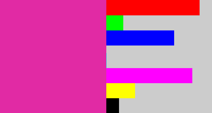 Hex color #e12aa4 - purpley pink