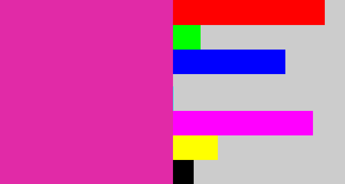 Hex color #e12aa7 - purpley pink