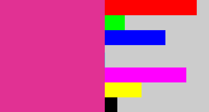 Hex color #e13193 - darkish pink