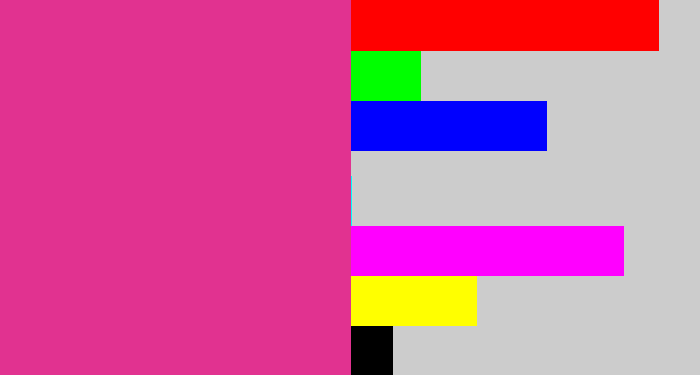 Hex color #e13290 - darkish pink