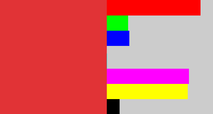 Hex color #e13336 - tomato