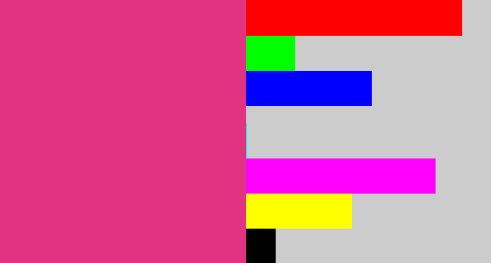 Hex color #e13381 - darkish pink