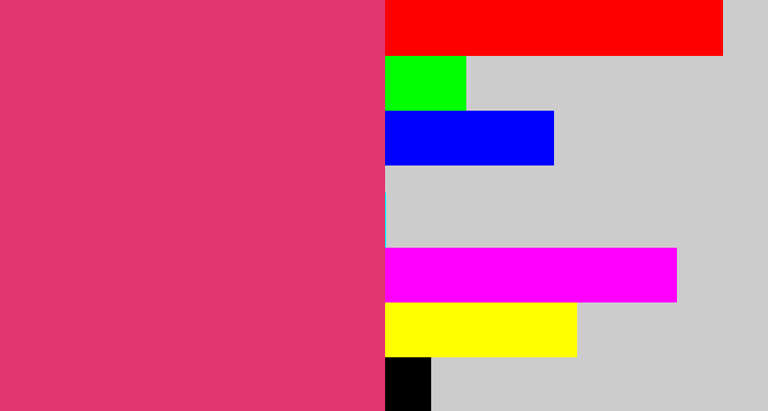 Hex color #e13670 - darkish pink