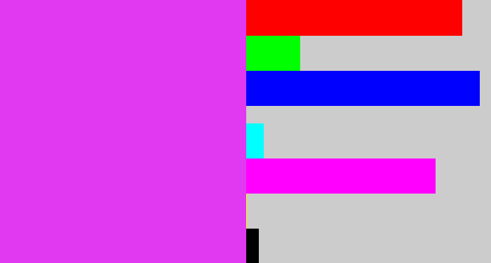 Hex color #e138f1 - heliotrope