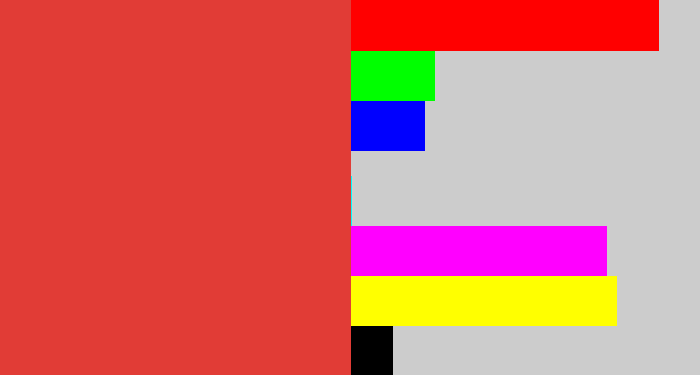 Hex color #e13c36 - tomato