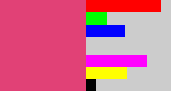 Hex color #e14176 - darkish pink