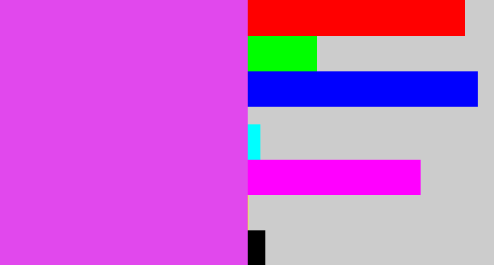 Hex color #e148ed - heliotrope