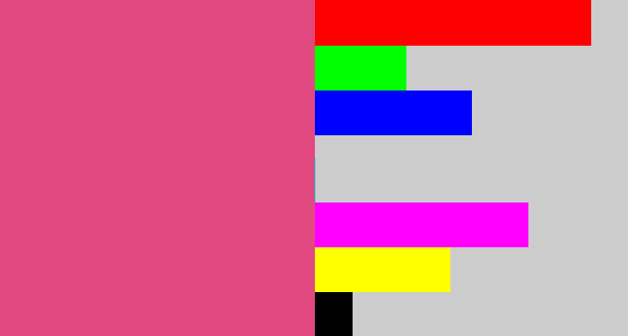Hex color #e14980 - darkish pink