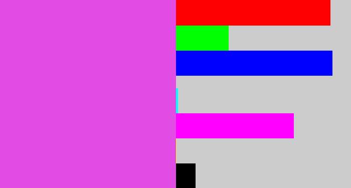 Hex color #e14ce4 - pink purple