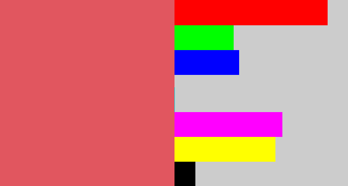 Hex color #e1565f - pastel red