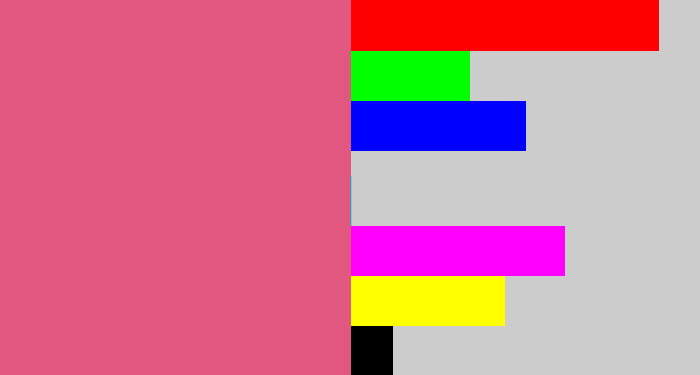 Hex color #e1577f - darkish pink