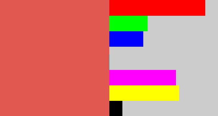 Hex color #e15850 - pastel red