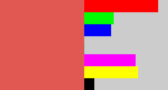 Hex color #e15852 - pastel red