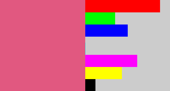 Hex color #e15880 - darkish pink