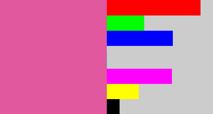 Hex color #e1589e - medium pink