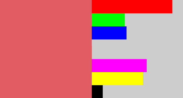 Hex color #e15b62 - pastel red