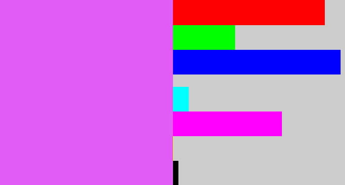 Hex color #e15cf7 - heliotrope